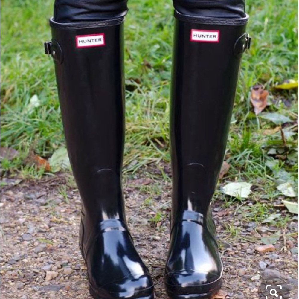 Hunter Original Tall Gloss Rain Boots Black